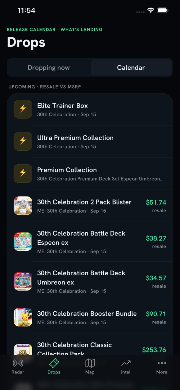 ShelfRadar for iPhone: the drops and release calendar