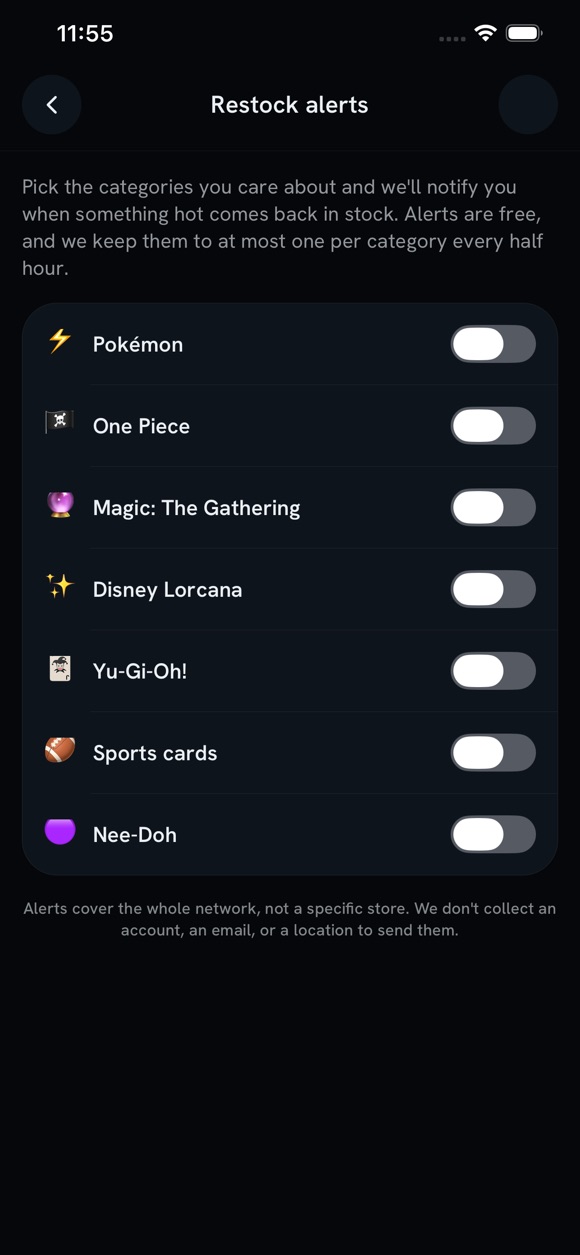 ShelfRadar for iPhone: free restock alerts
